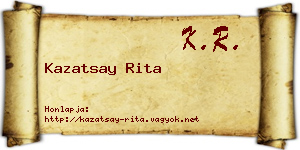 Kazatsay Rita névjegykártya