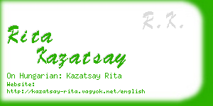 rita kazatsay business card